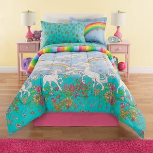 Fairy Tale Rainbows Unicorns Girls Full Comforter Set 8 Piece