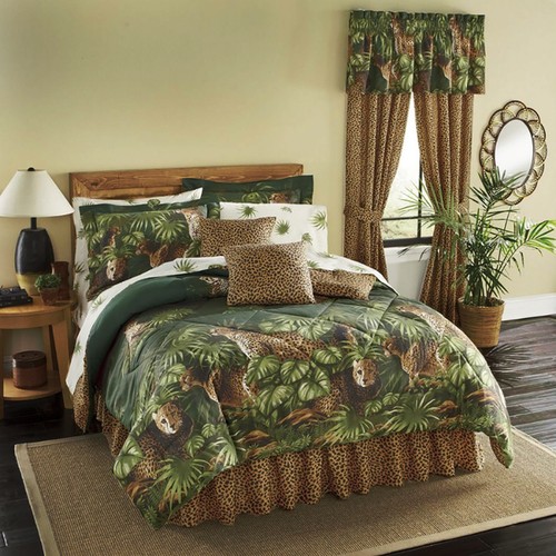 Wild Cats Cheetah Leopard Jungle Wild Cat Queen Comforter Set 8 Piece Bed In A Bag