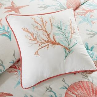 Island Living Coral Teal Seashells Starfish Beach Queen