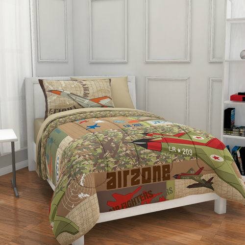 Kids Bedding Airplane Fighter Jet Military Camouflage Boys