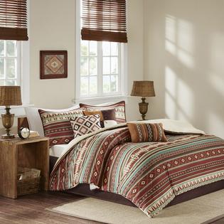 Southwest Living Southwest Tan Red Turquoise Native American Cal King Comforter Set 7 Piece Bed In A Bag