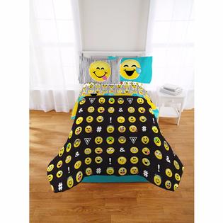 Kids Bedding Girls Emoji Icons Aqua Reversible Full Comforter Sheets 5 Piece Bed In A Bag