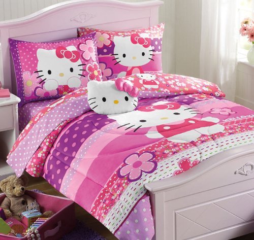 Sanrio Hello Kitty Pink Purple Dots Twin Comforter Sheet Set 4 Sanrio Hello Kitty Pink Purple Dots Twin Comforter Sheet Set 4 Piece Bed In A Bag