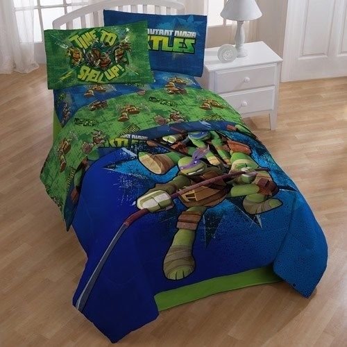 Nickelodeon Teenage Mutant Ninja Turtles Full Double Comforter & Sheets (5 Piece Bedding)