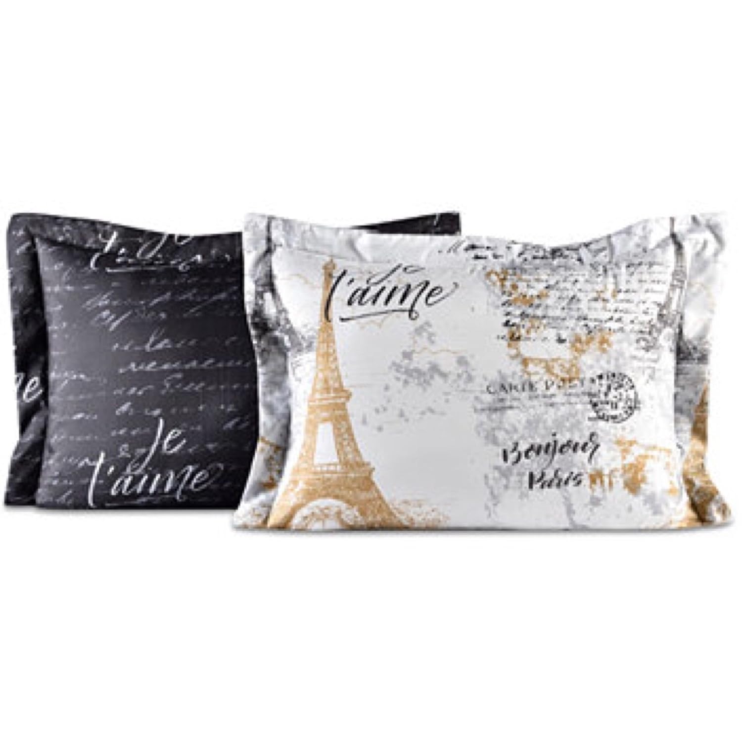 Bon Jour Paris Eiffel Tower Black White Reversible Twin