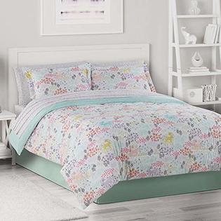 Enchanted Bedding Pastel Unicorns Flowers Girls Twin Comforter