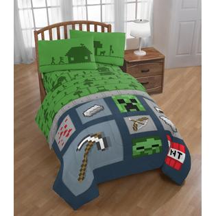 Epic Games Minecraft Icon Boys Twin Comforter Sheets Bonus Sham