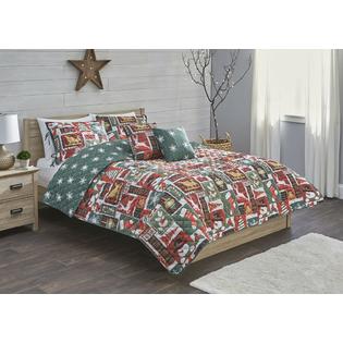 Holiday home christmas santa claus & snowman christmas holiday twin quilt & sham set (2 piece Holiday Festivities Christmas Reindeer Snowflake Holiday Full/Queen Quilt Coverlet Set (4 pc)