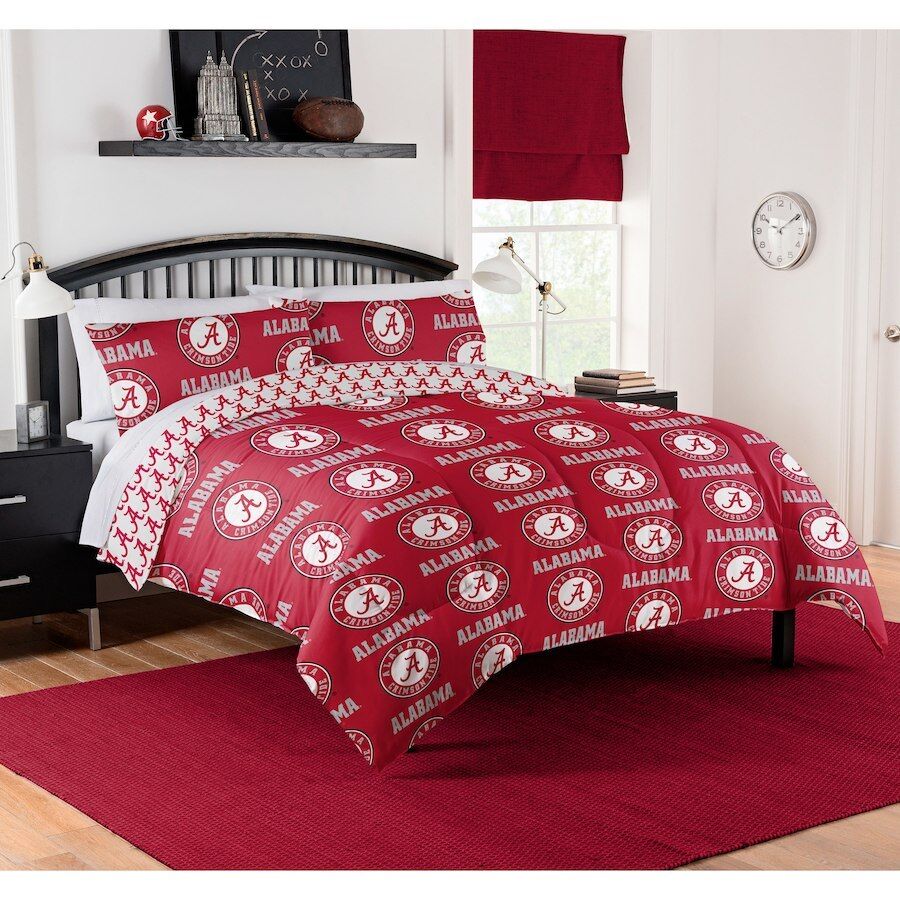 NCAA Alabama Crimson Tide Full Size Comforter & Sheets (5 Piece Bed In A Bag)