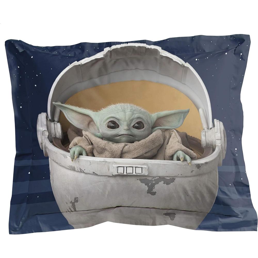 Kids Bedding Star Wars The Mandalorian The Child Baby Yoda Twin Comforter & Sheet Set (5 Piece Bed in A Bag)