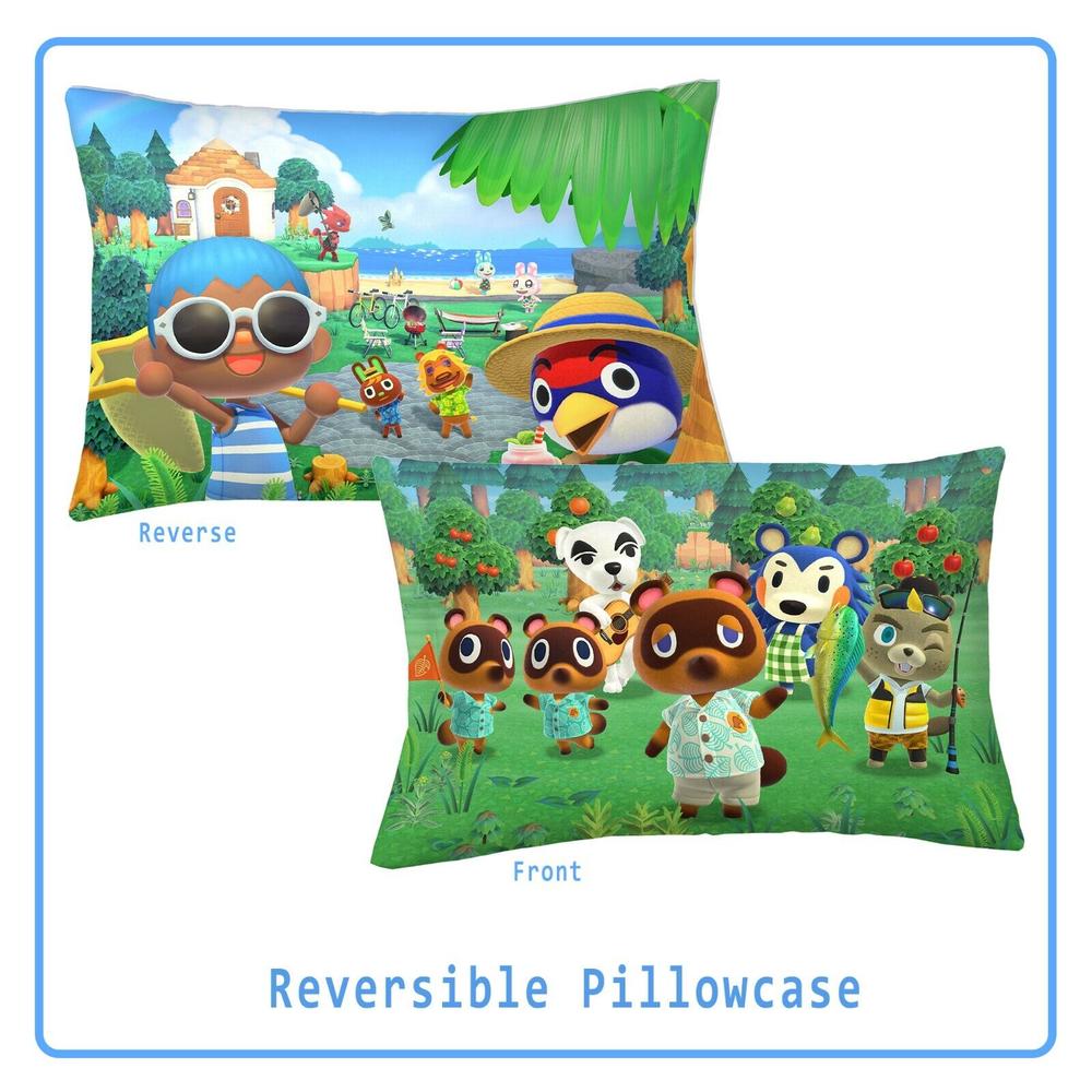 Nintendo Animal Crossing Twin Comforter,& Sheet Set + BONUS SHAM (5 Piece Bed In A Bag