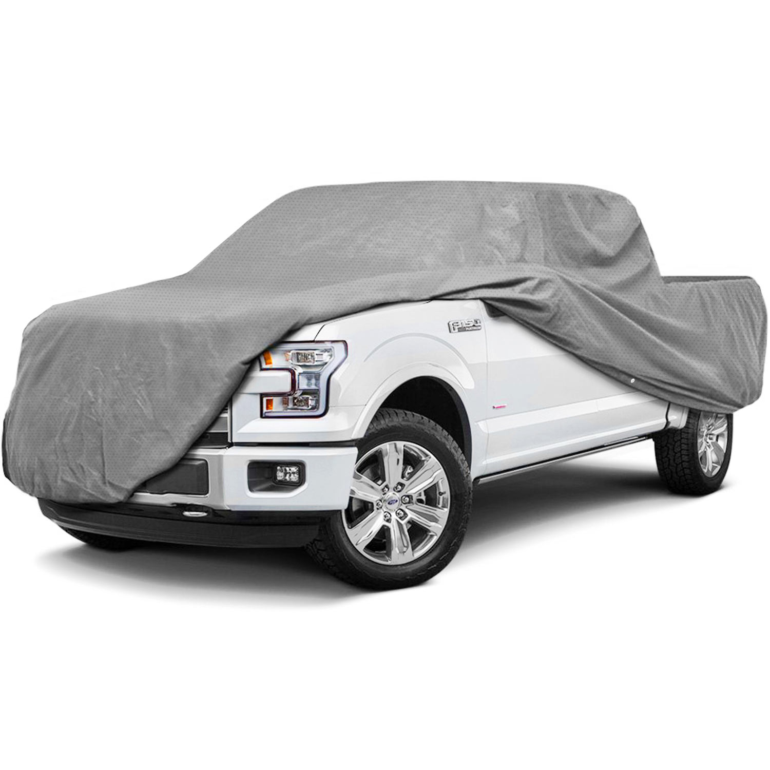 North East Harbor Superior Pickup Truck Cover - Waterproof All Weather Breathable Outdoor Indoor - Gray Color - Fits Pickup Trucks with Extended