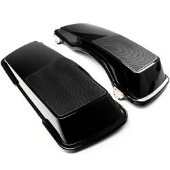Krator Saddlebag Dual 6"x9" Speaker Lids Mesh Covers Compatible with 1993-2013 Harley Davidson Road King Saddle Bags
