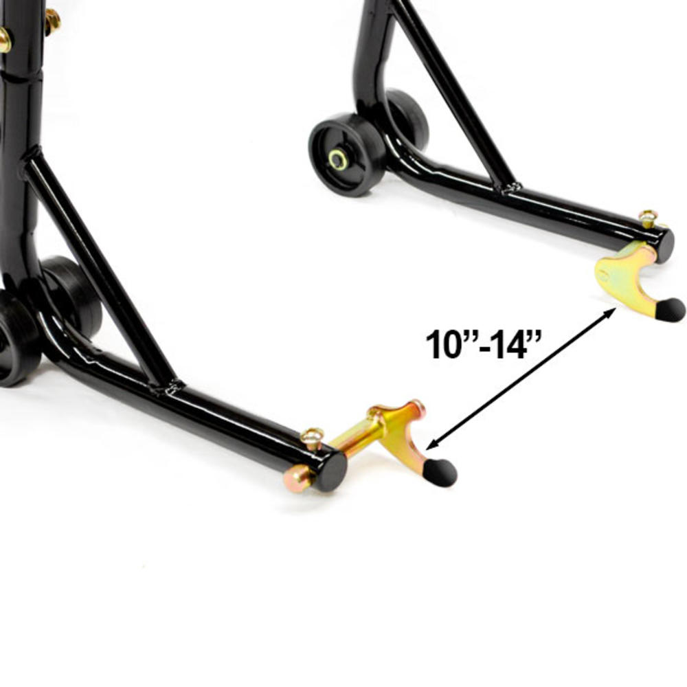 Venom Motorcycle Front+Rear Dual Lift Stand - w/ Spools Compatible with Kawasaki Ninja ZX-6R ZX600 1998-2011
