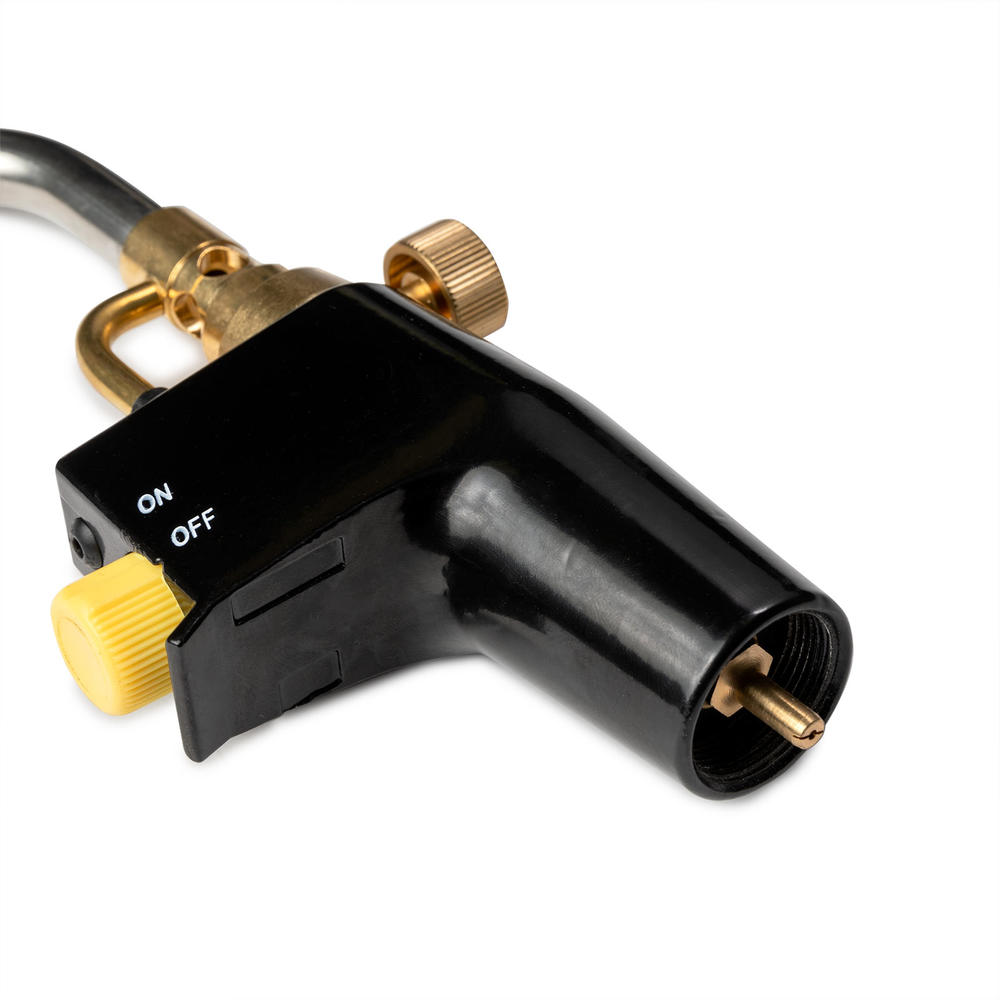 Biltek Propane & Air/MAPP Torch Kit w/ 3 Nozzles - 360 Degree Swirl Adjustable Flame Ignition Switch- Soldering, Welding, Brazing, BBQ,