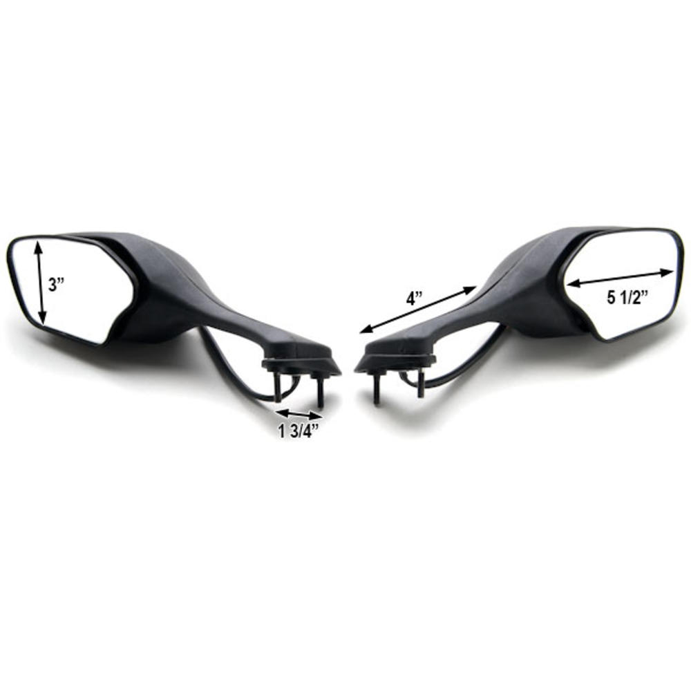 Krator Black Motorcycle Mirrors Turn Signals Left & Right Compatible with 2008-2012 Honda CBR 1000RR / CBR1000RR