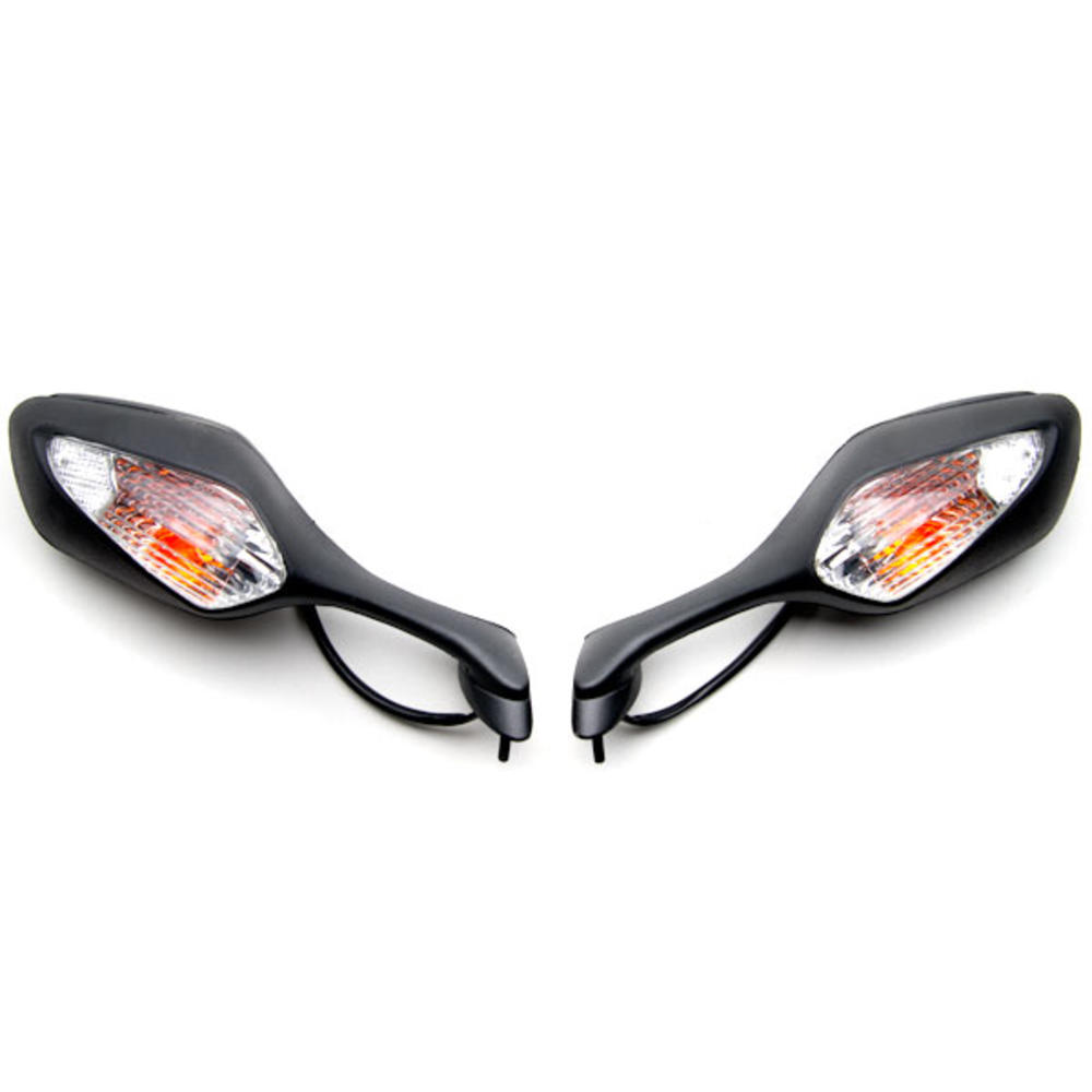 Krator Black Motorcycle Mirrors Turn Signals Left & Right Compatible with 2008-2012 Honda CBR 1000RR / CBR1000RR