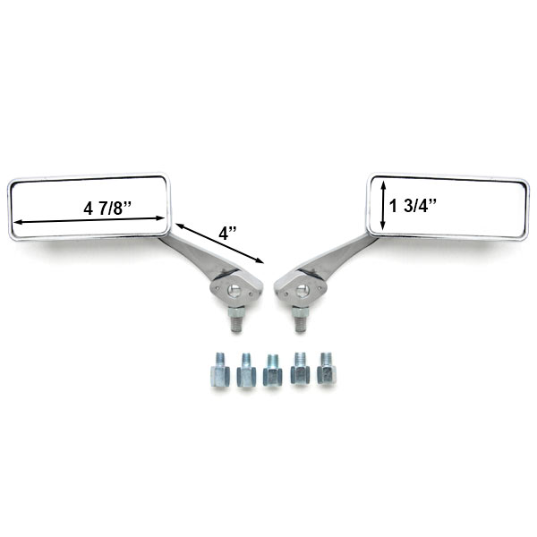 Krator Custom Bull Dog Rear View Mirrors Chrome Pair Compatible with Triumph America Legend Rocket Classic Touring