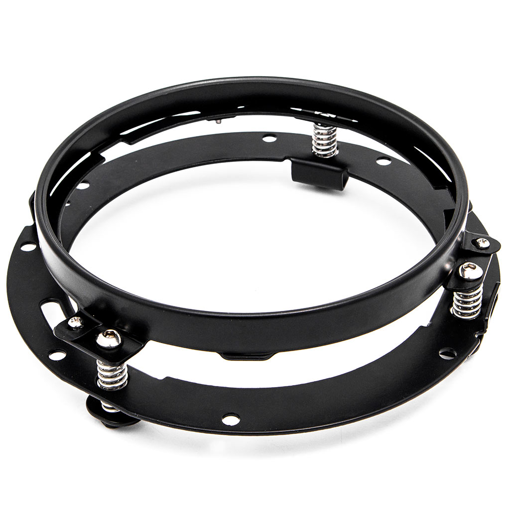 Krator Black 7" LED Headlight Mounting Ring Trim Bracket Compatible with Harley Davidson / Jeeps + KapscoMoto Keychain