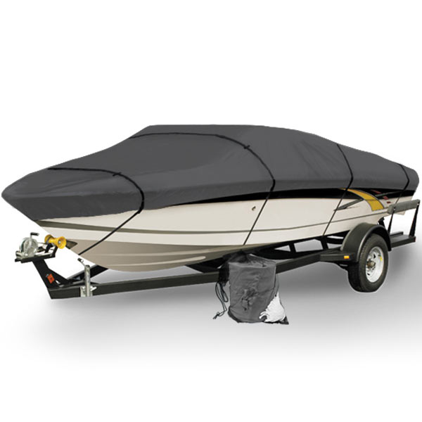 North East Harbor Gray Heavy Duty Waterproof Mooring Boat Cover Fits Length 16' 17' 18.5' Superior Trailerable Covers 600 Denier V-Hull Fishing