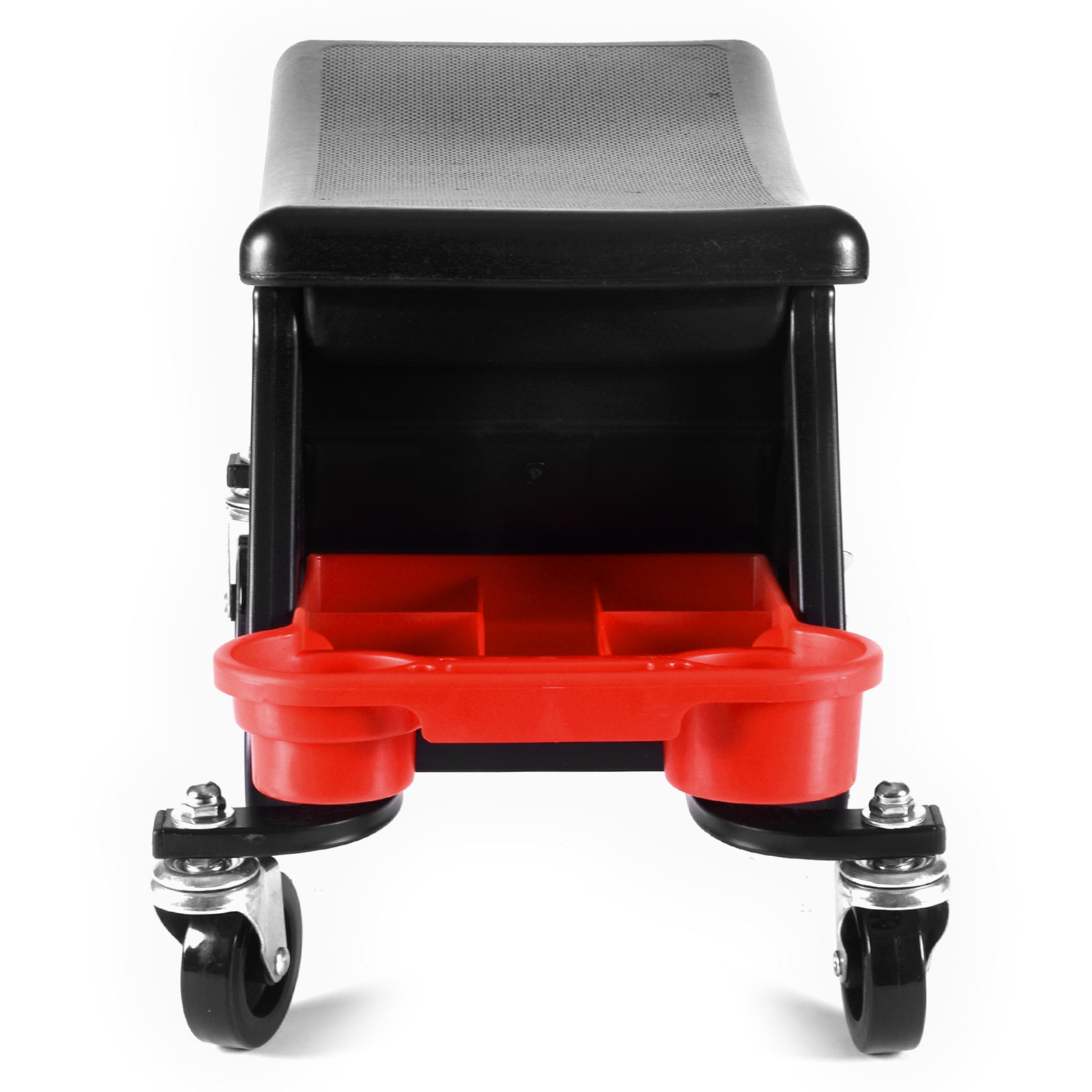 Biltek Heavy-Duty Rolling Garage Shop Mechanic Creeper Stool Chair, Includes Tools Storage Trays, Durable 300lbs Capacity, Black