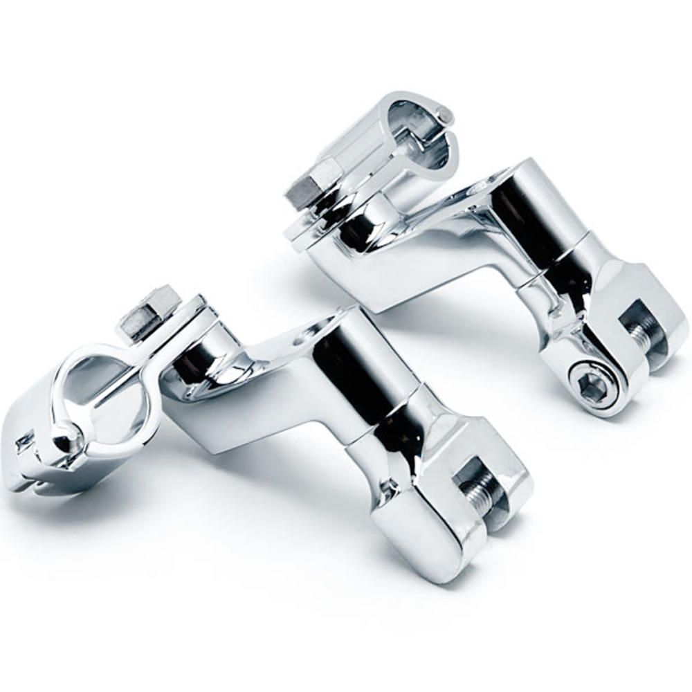 Krator Chrome 1 1/4" Engine Guard Bowleg Footpeg Clamps Compatible with Harley Davidson Electra Glide Ultra Limited 2010-2013