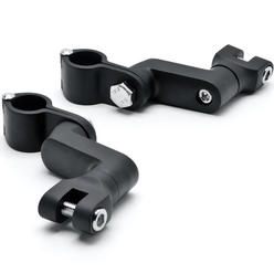 Krator Black 1 1/4" Engine Guard Bowleg Footpeg Clamps Compatible with Harley Davidson Low Rider FXRS 1986-1992