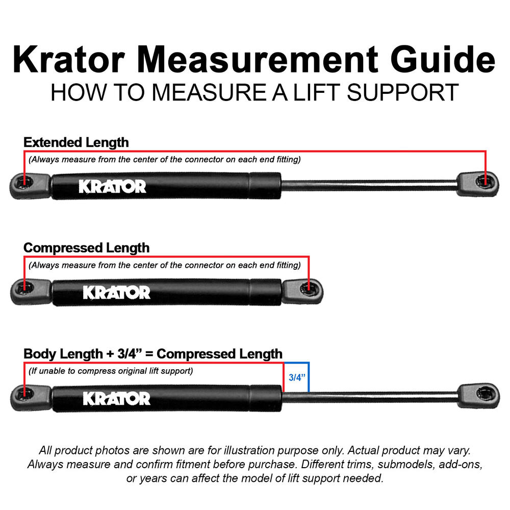 Krator Liftgate Hatch & Rear Window Lift Supports Compatible with Chevrolet Suburban 2000-2004 - Liftgate (Hatch) & Rear Glass Gas