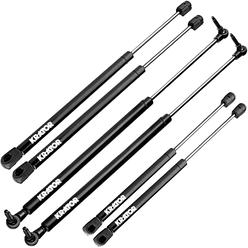 Krator 6pcs 4699, 4048, 4528 Replacement Hood, Liftgate, & Rear Window Lift Supports, Gas Strut Prop Arms, Gas Spring Shocks, Lid