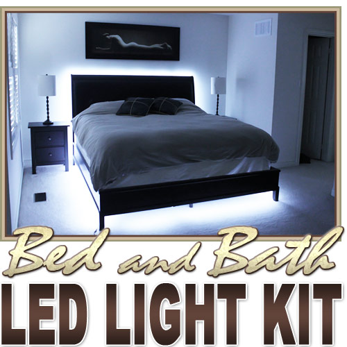 Biltek 2' ft Cool White Bath Tub Sink Mirror LED Strip Lighting Complete Package Kit Lamp Light DIY - Headboard Closet Make Up Counter