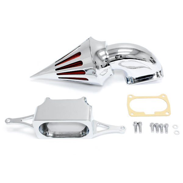 Krator Motorcycle Chrome Spike Air Cleaner Intake Filter Compatible with 2002-2010 Yamaha Roadstar Midnight Warrior