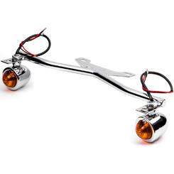 Krator Chrome Driving Passing Lamp Spot Light Bar Bracket with Turn Signals Motorcycle Compatible with Harley Davidson Road King Fuel