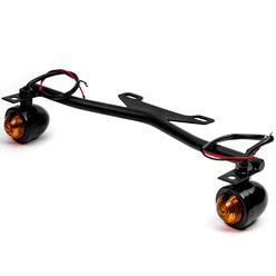 Krator Black Driving Passing Lamp Spot Light Bar Bracket with Turn Signals Motorcycle Compatible with Honda Shadow Aero Phantom VLX 750