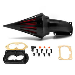 Krator Fuel Injected Vulcan Meanstreak Cruiser Black Billet Aluminum Cone Spike Air Cleaner Kit Intake Filter Compatible with 2002-2009