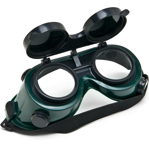Biltek Welders Safety Goggles Welding Cutting Glasses Flip Up Dark Green Lenses Oxy + KapscoMoto Keychain