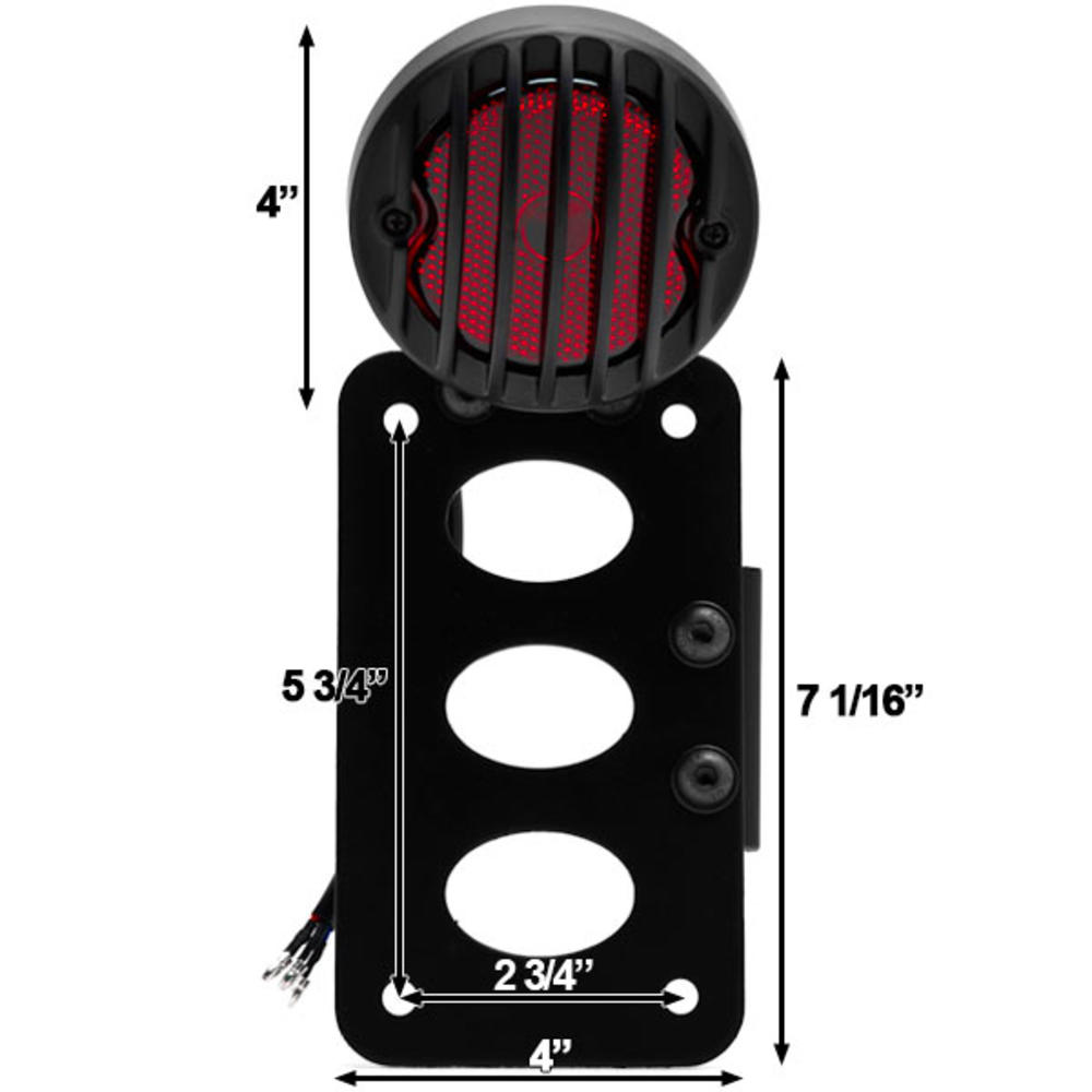 Krator Black Axle Mount Taillight Horizontal Vertical Compatible with Honda Gold Wing Goldwing GL 500 650 1000 1100