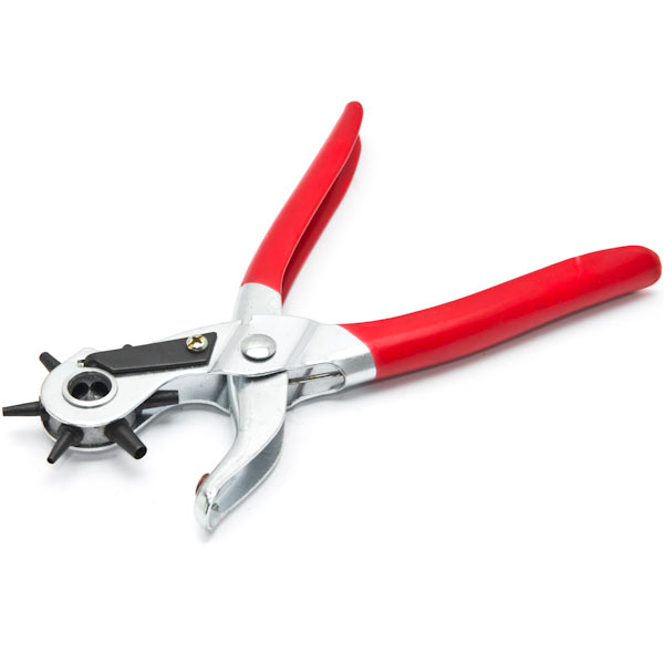Biltek Leather Hole Punch Hand Pliers Belt Holes Punches Plastic Rubber Varies Size New HD Chrome Leather Hole Puncher Revolver Style