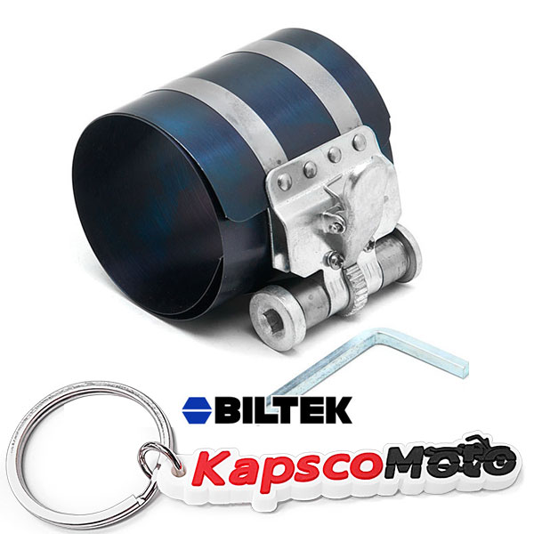 Biltek Large Ratcheting Piston Ring Compressor Professional Mechanics 2 1/8" to 7" + KapscoMoto Keychain