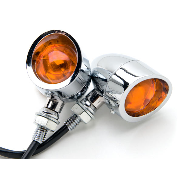 Krator Motorcycle 2 pcs Chrome Amber Turn Signals Lights Compatible with Yamaha V-Star Vstar 950 1100 1300 Classic Stryker