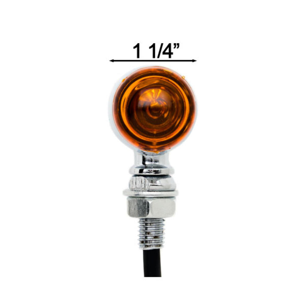 Krator Motorcycle 2 pcs Chrome Amber Turn Signals Lights Compatible with Honda VTX 1300 C R S RETRO