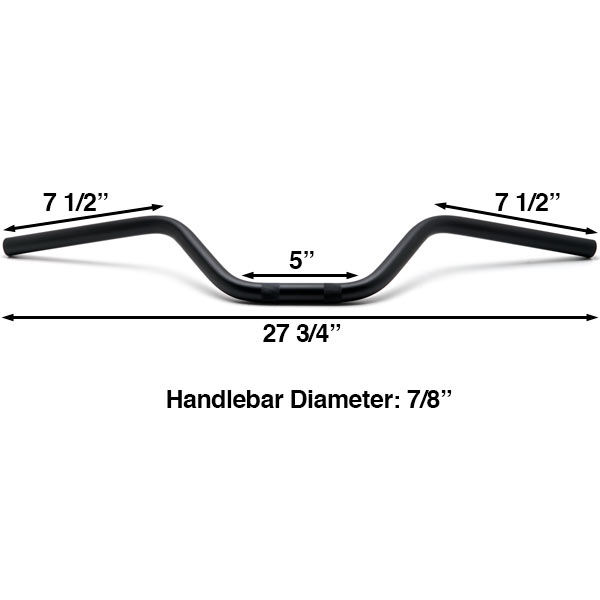 Krator Motorcycle Handlebar 7/8" Black Bars Euro Style Compatible with KTM EXC 125 200 250 300 400 450 520