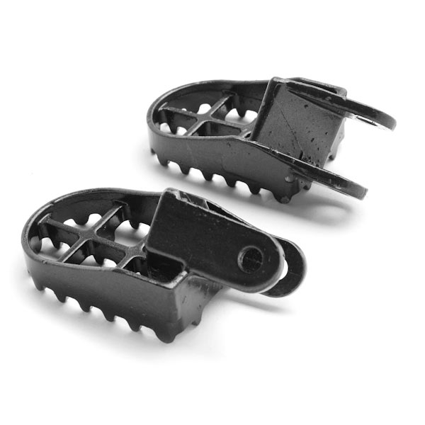Krator Gray Foot Pegs Compatible with Honda Motocross CR80R, CR85R, XR250R, XR400R, XR600R, and More! (1988-2012) Dirtbike Foot Rest