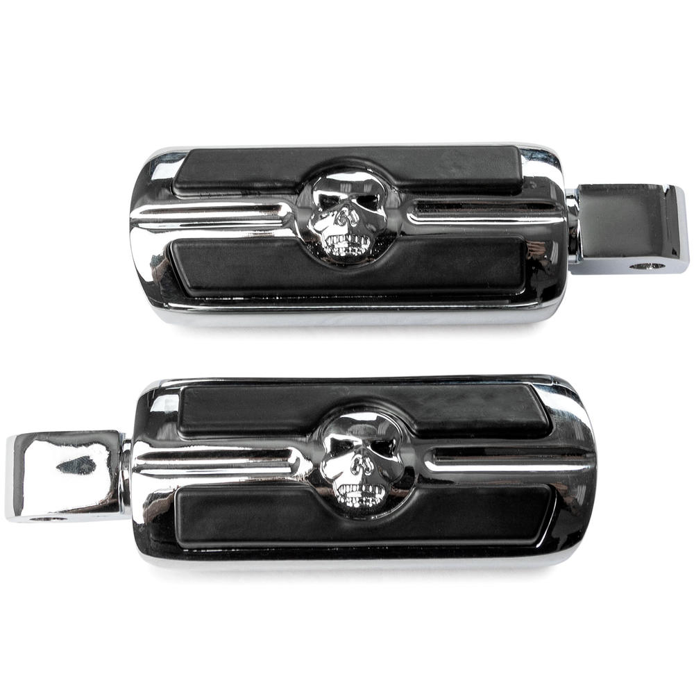 Krator Chrome Skull Foot Pegs Compatible with Honda Fury - 2009-2018 (Rear Only)