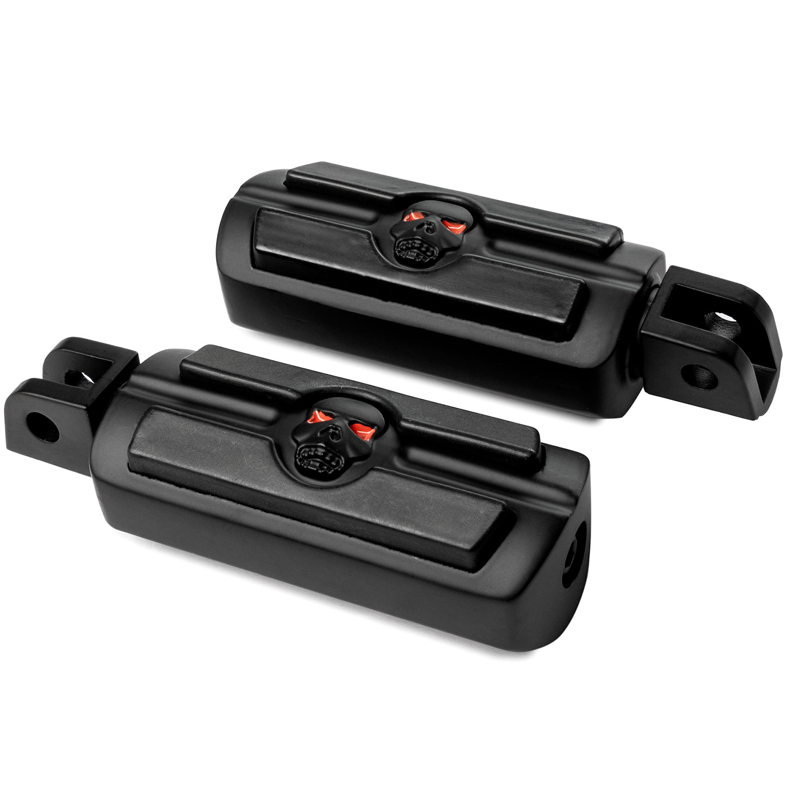 Krator Black Skull Foot Pegs Compatible with Suzuki Boulevard M90 2009-2018 (Front Only)