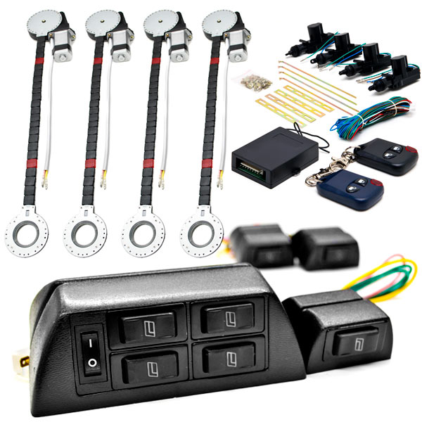Biltek 4x Door Car Power Window + Keyless Door Unlock Kit Compatible with Ford F-350 F450 F-550 Super Duty Fiesta Flex Focus