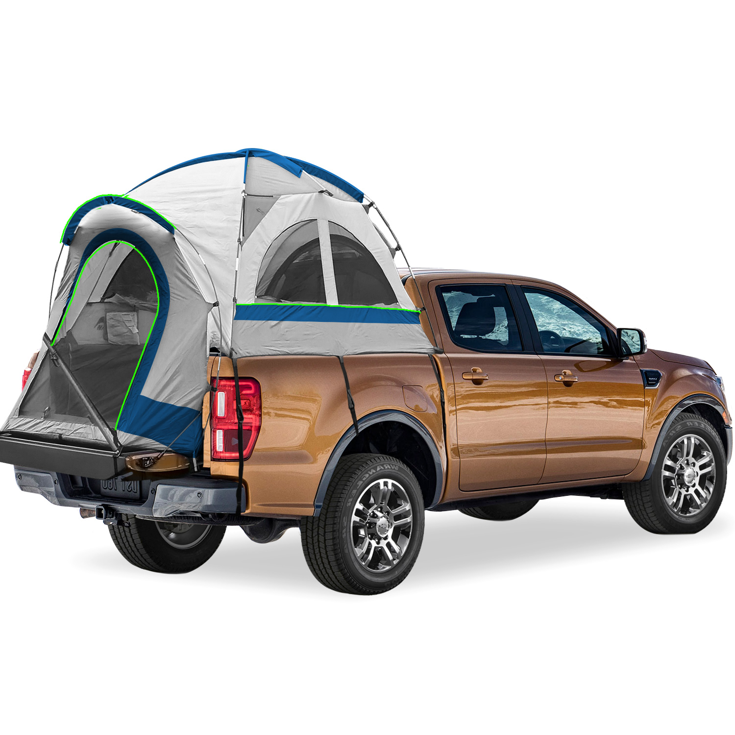 North East Harbor Pickup Truck Bed Camping Tent, 2-Person Sleeping Capacity, Includes Rainfly and Storage Bag - Fits Compact Truck with Regular