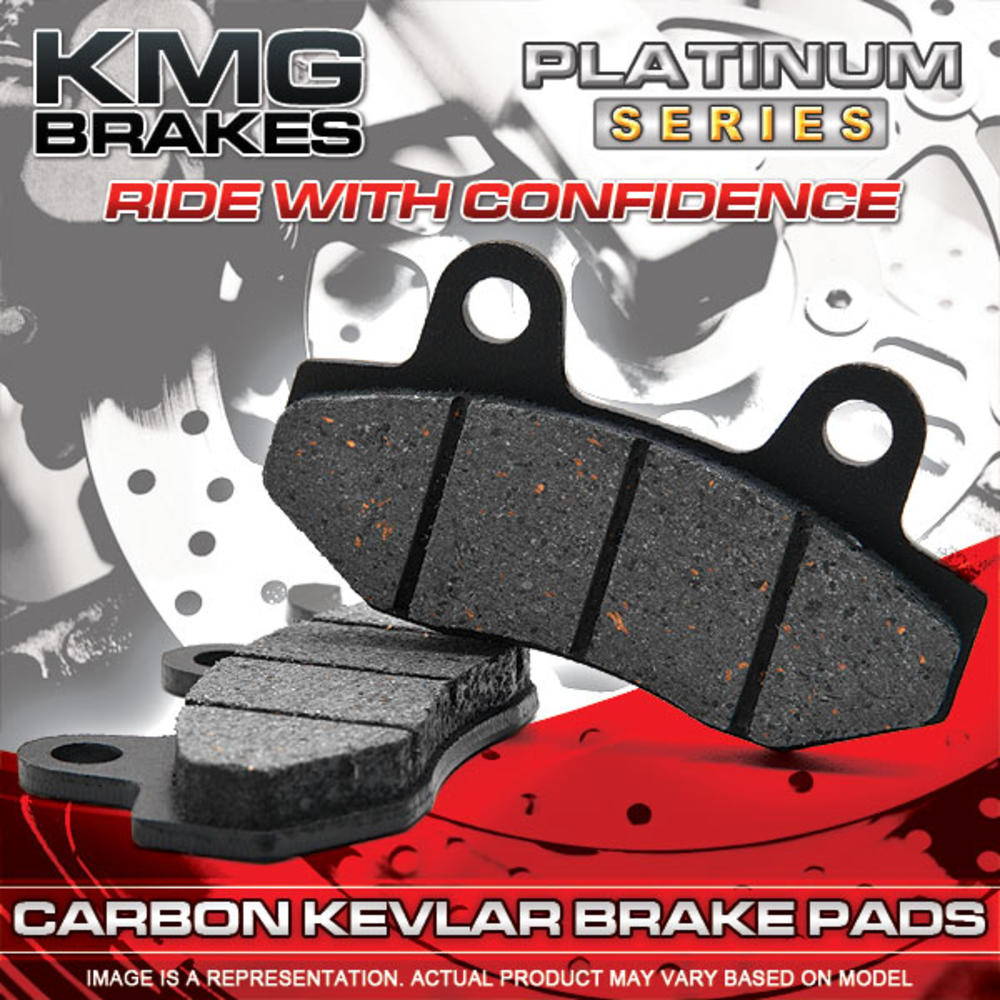 KMG Front Brake Pads Compatible with 2007-2008 Yamaha YFM 450 Grizzly 4X4 - Non-Metallic Organic NAO Brake Pads Set
