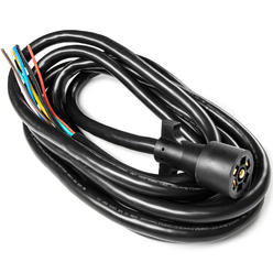 Biltek 15ft. 7-Way Electrical Plug Trailer RV Towing Camper Color Coded Wiring Harness for RV Trailers, Campers, Caravans, Food Trucks