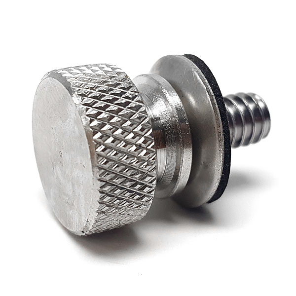 Krator Silver Seat Bolt Screw Knurled Seat Cover Bolt Compatible with Harley Davidson Dyna Fat Bob FXDF