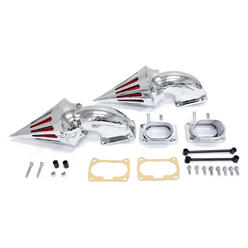 Krator Chrome Billet Aluminum Cone Spike Air Cleaner Kit Intake Filter Compatible with Suzuki Boulevard M109 Cruiser Motorcycle
